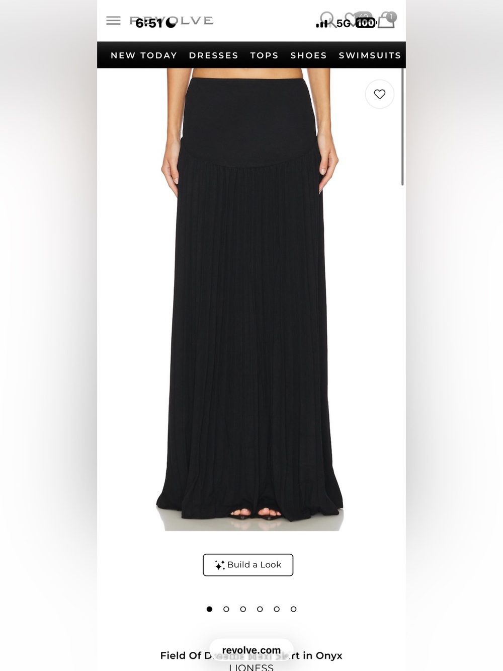 Lioness Field of Dreams Maxi Skirt in Onyx